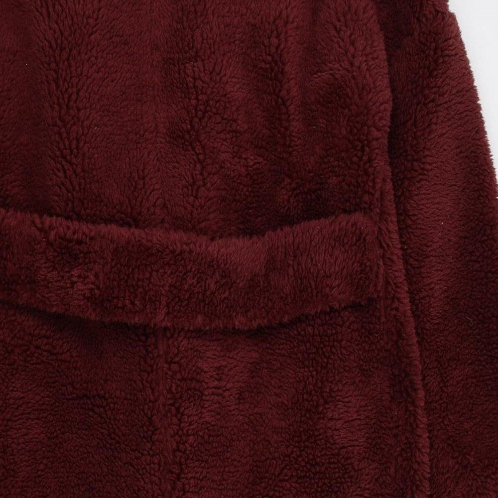 Missguided Womens Red Overcoat Coat Size 12 Button - Faux Fur