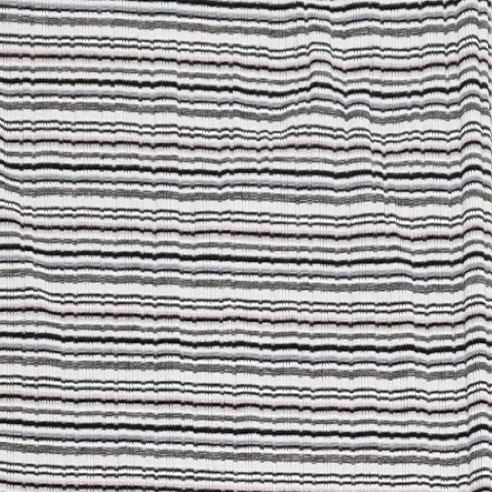 Pull&Bear Womens Multicoloured Striped Polyester Bodycon Size 12 Crew Neck