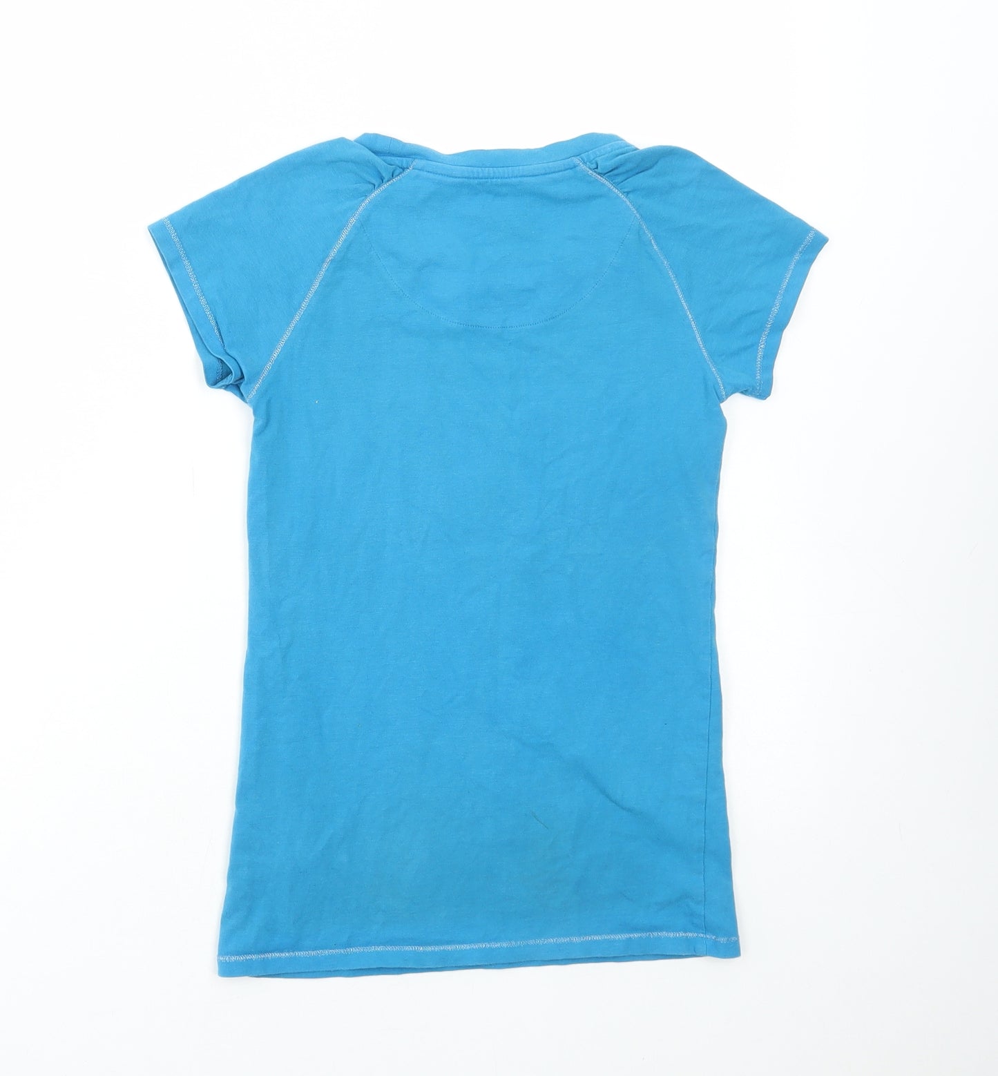 Pineapple Girls Blue Cotton Basic T-Shirt Size 11-12 Years Round Neck Pullover