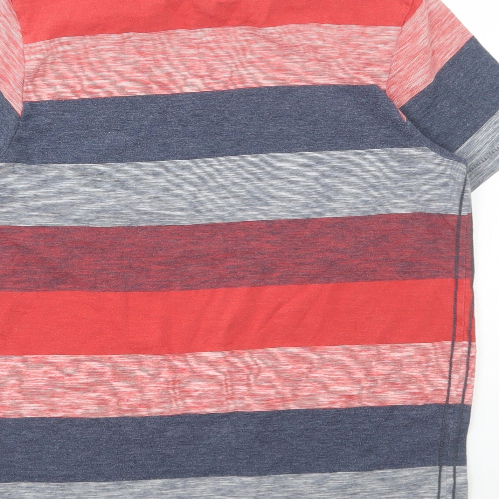 George Boys Multicoloured Striped Cotton Basic T-Shirt Size 11-12 Years Round Neck Pullover