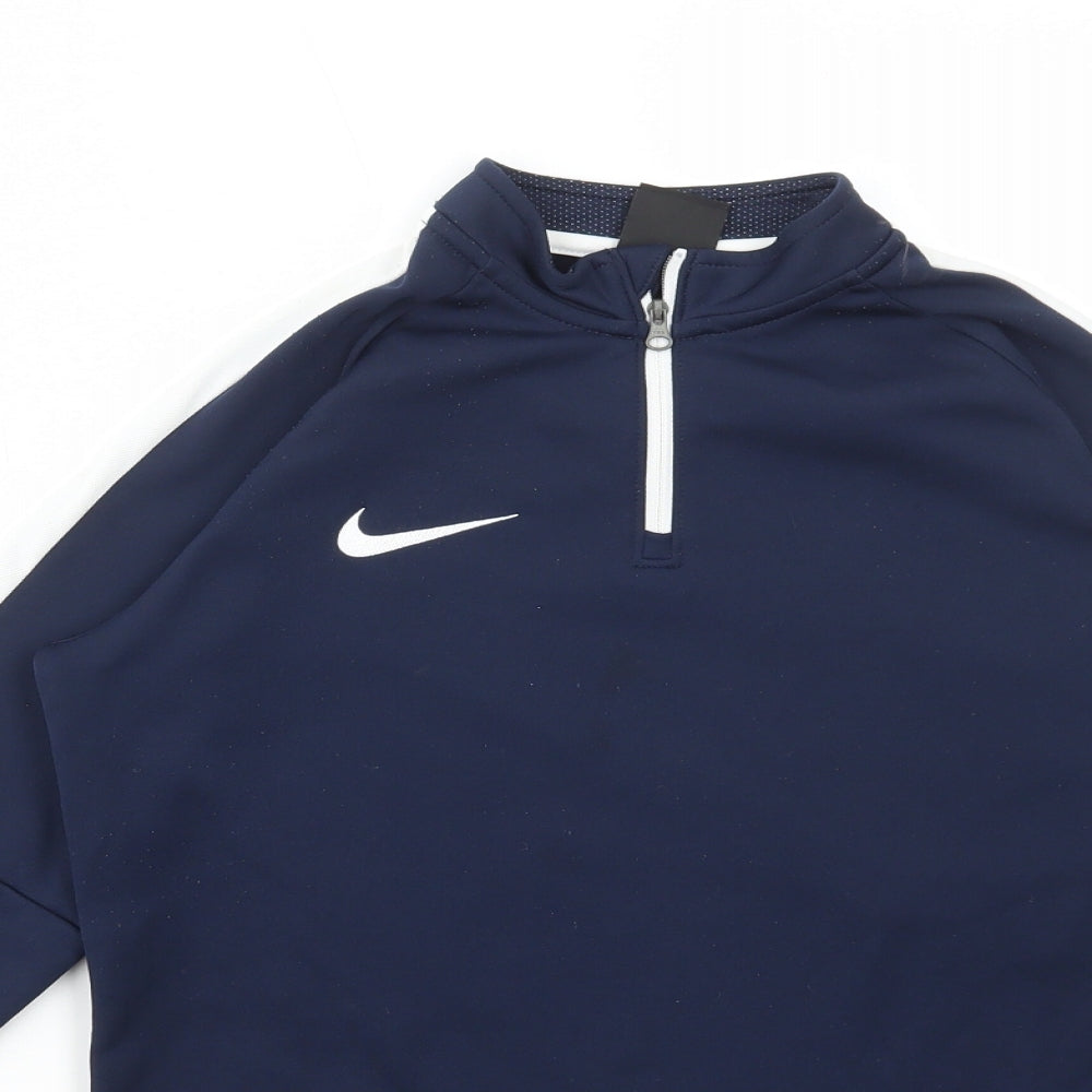 Nike Boys Blue Polyester Pullover Sweatshirt Size 10-11 Years Zip