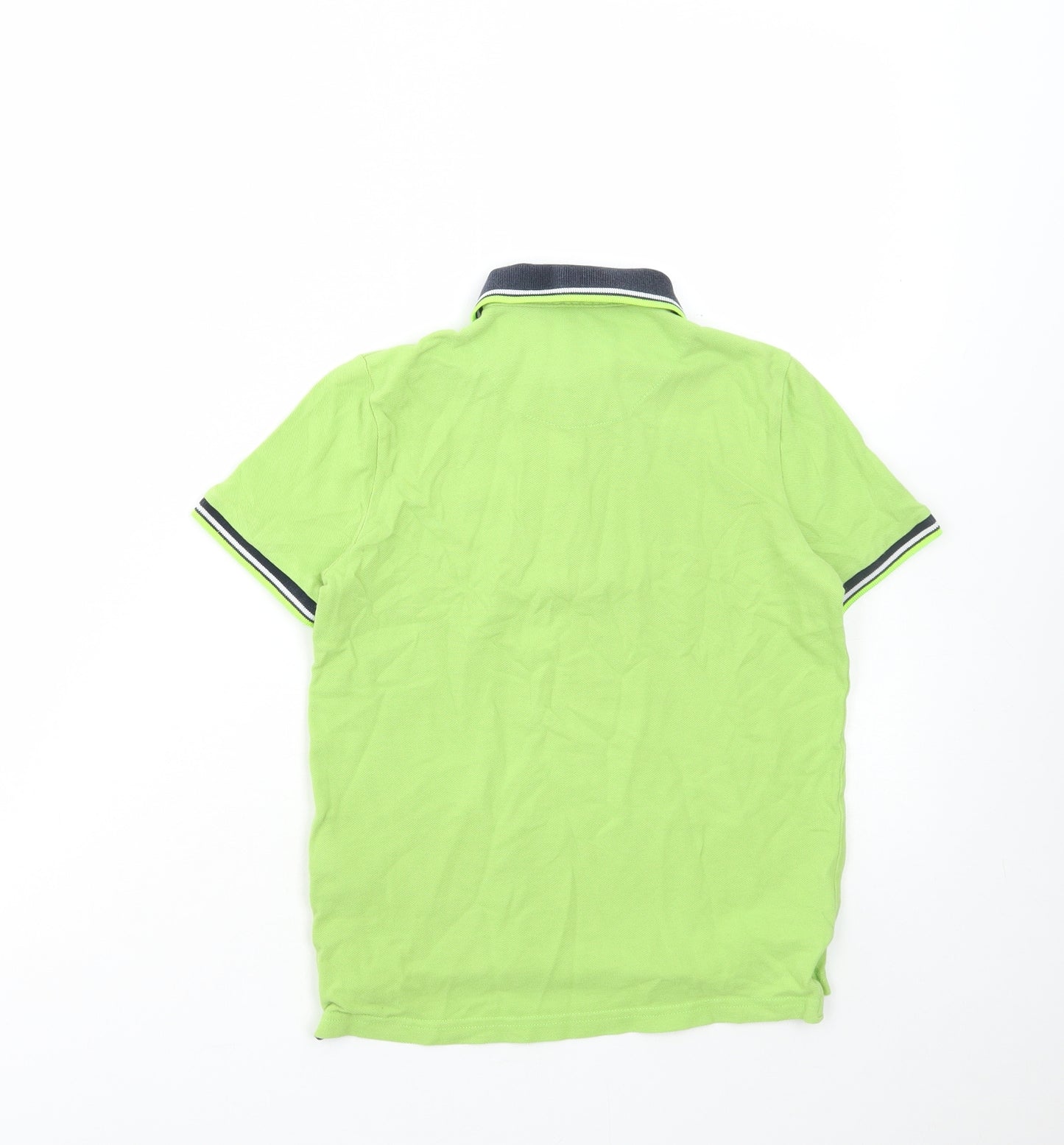 F&F Boys Green Cotton Basic Polo Size 8-9 Years Collared Button