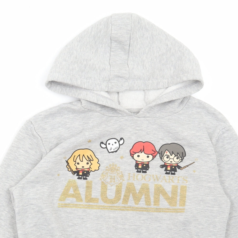 Primark Girls Grey Polyester Pullover Hoodie Size 11-12 Years Pullover - Hogwarts