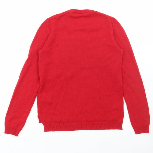 pepperts Girls Red Round Neck Polyacrylate Fibre Pullover Jumper Size 10-11 Years Pullover - Santa Baby