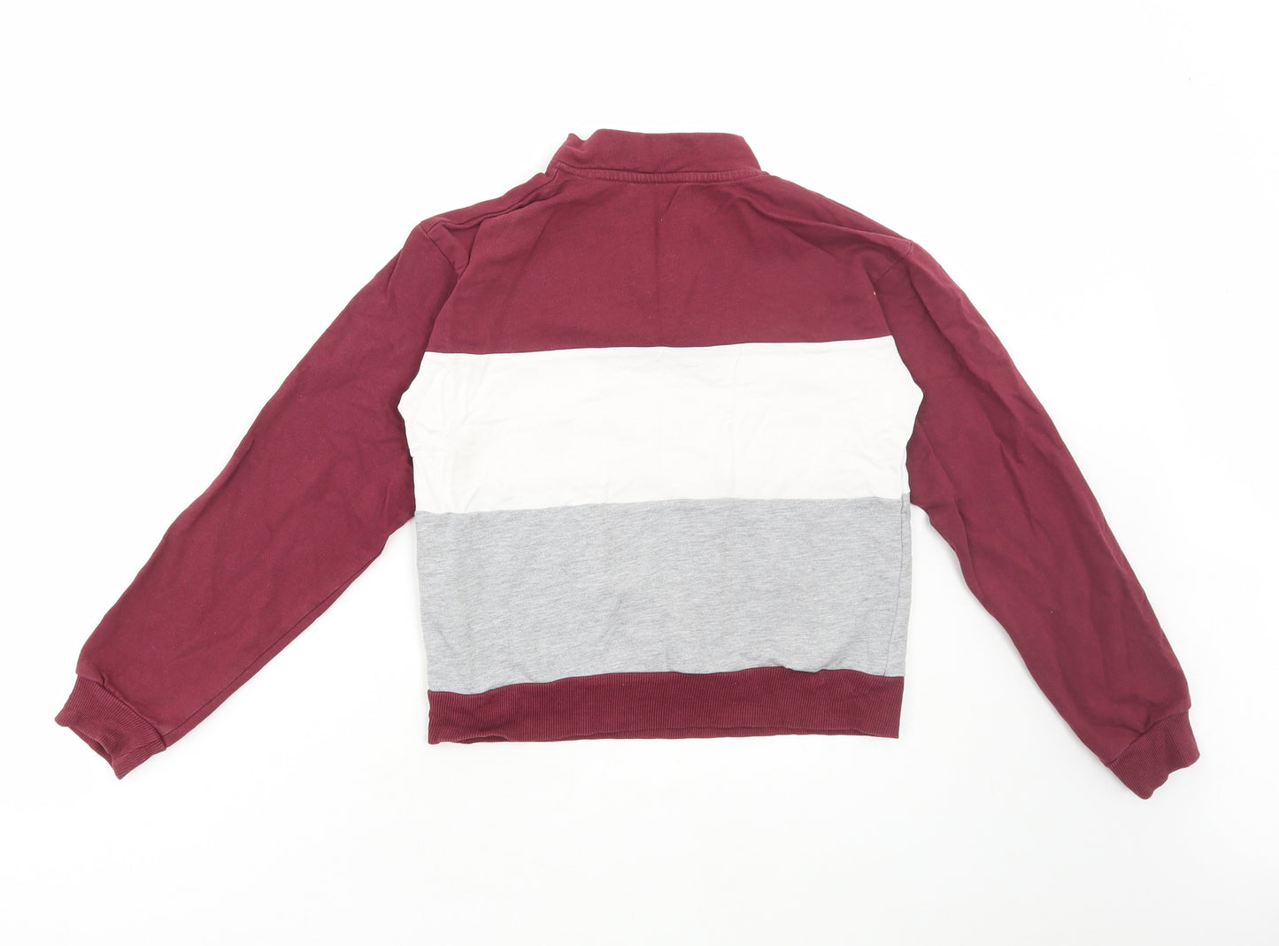 George Girls Red Colourblock Cotton Pullover Sweatshirt Size 11-12 Years Zip - Hogwarts