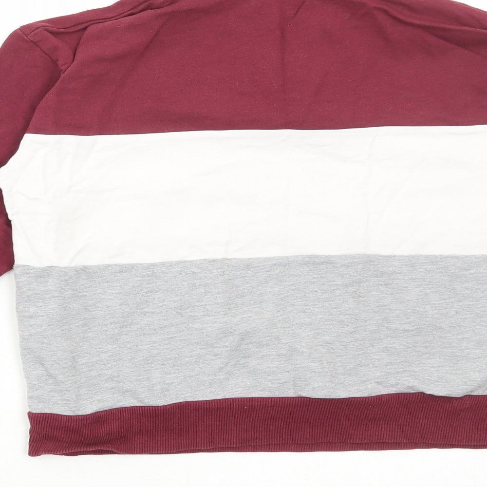 George Girls Red Colourblock Cotton Pullover Sweatshirt Size 11-12 Years Zip - Hogwarts