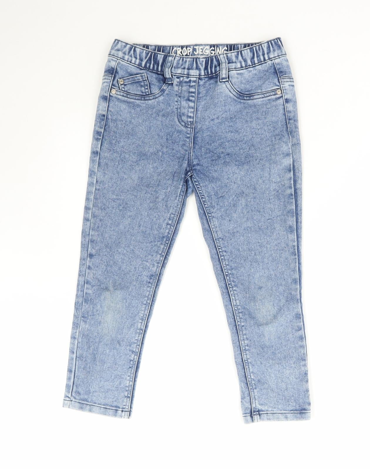 NEXT Girls Blue Cotton Jegging Jeans Size 11 Years Regular Pullover - Cropped
