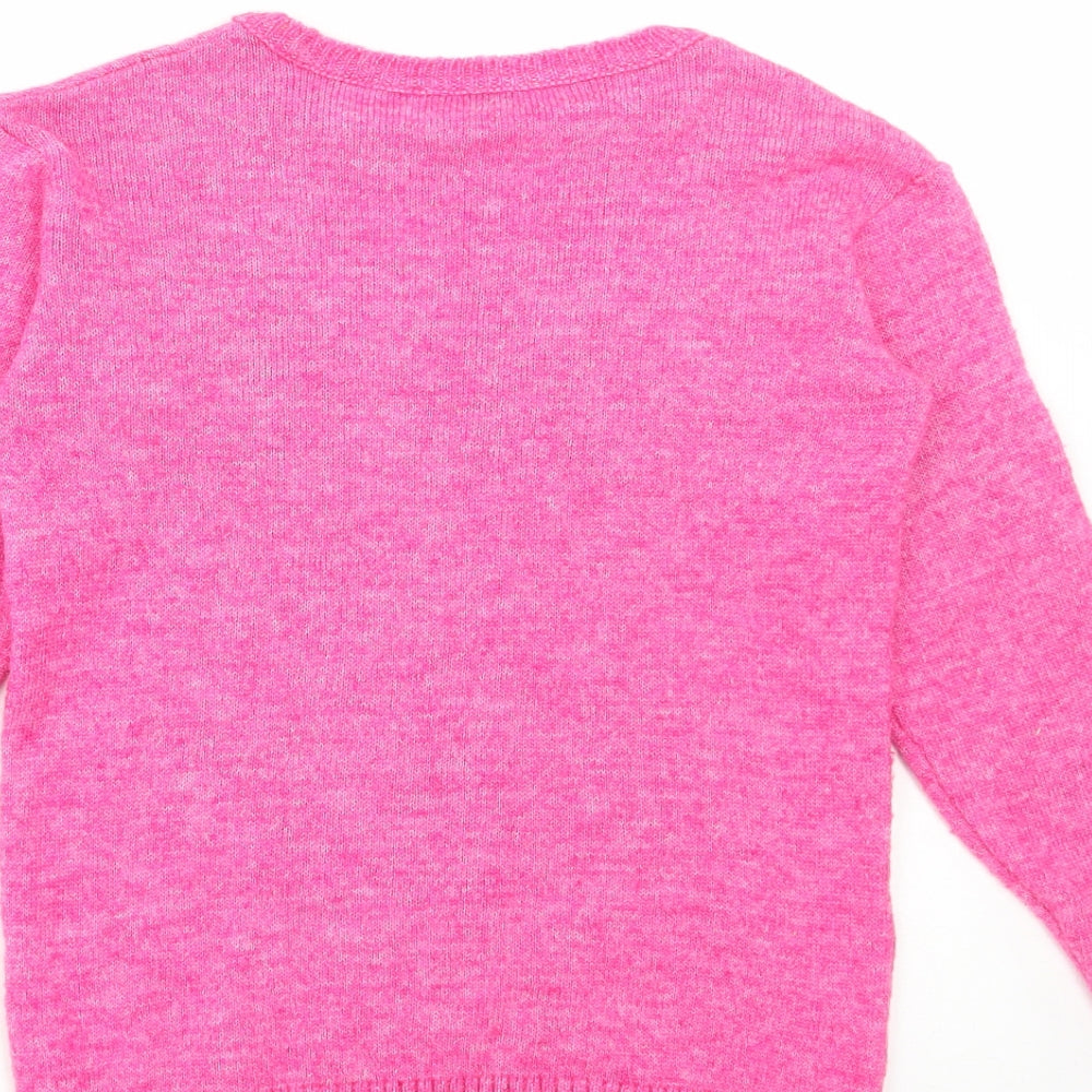 George Girls Pink Round Neck Acrylic Pullover Jumper Size 8-9 Years Pullover - Dream