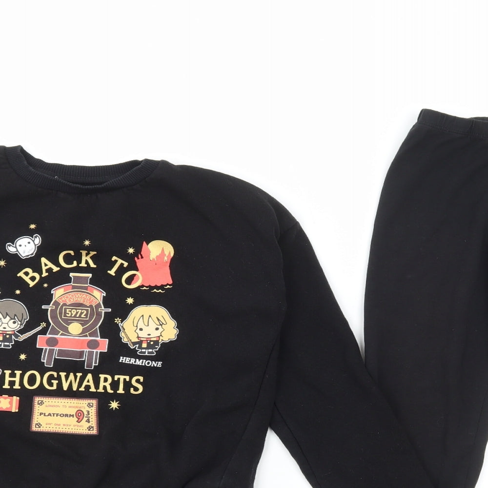 Primark Girls Black Cotton Trousers Outfit/Set Size 11-12 Years Pullover - Harry Potter