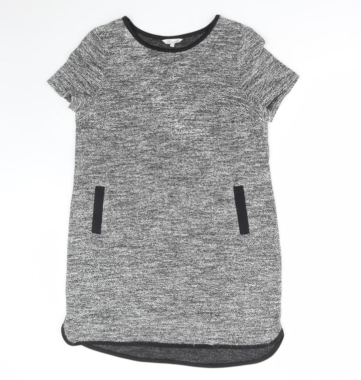 Peacocks Womens Grey Polyester Jumper Dress Size 14 Round Neck Pullover
