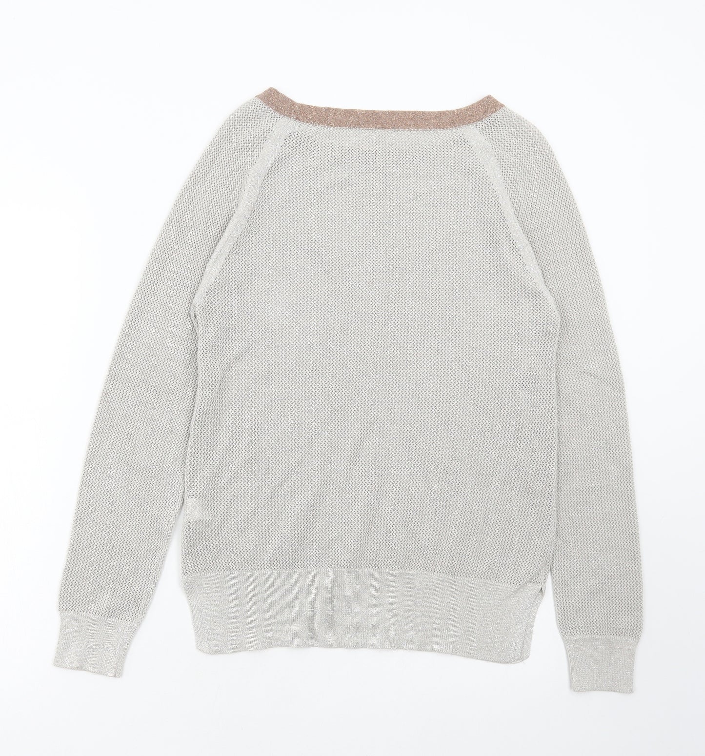 River Island Womens Grey Boat Neck Viscose Pullover Jumper Size 12
