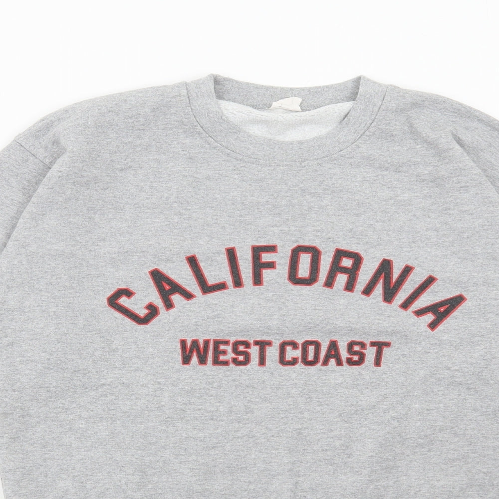 Boohoo Womens Grey Cotton Pullover Sweatshirt Size S Pullover - California