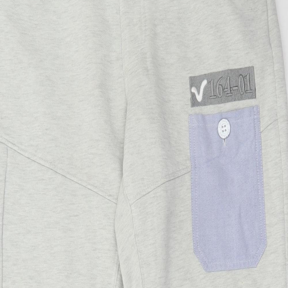 Voi Mens Grey Cotton Jogger Trousers Size M L31 in Regular Drawstring
