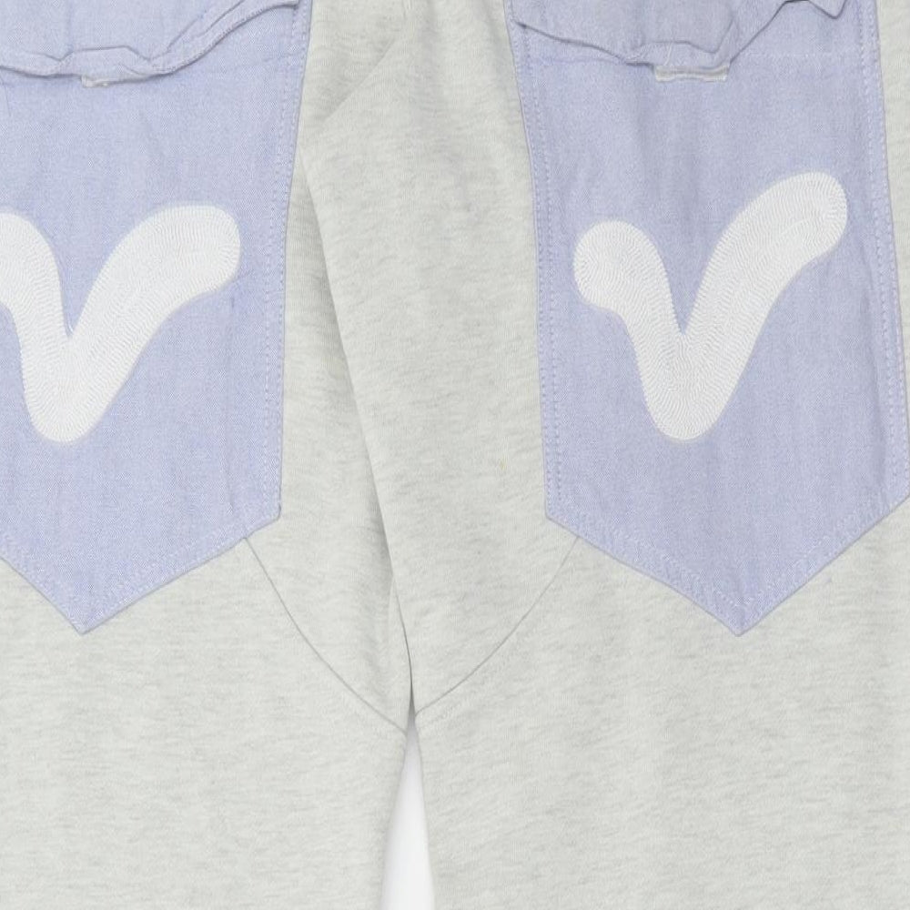 Voi Mens Grey Cotton Jogger Trousers Size M L31 in Regular Drawstring