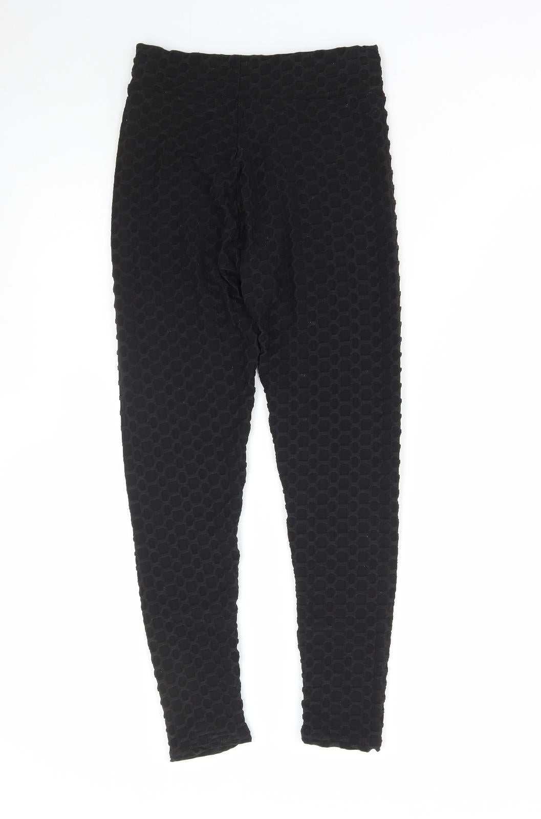 Cherry Koko Womens Black Geometric Polyamide Compression Leggings Size M L26 in Regular Pullover