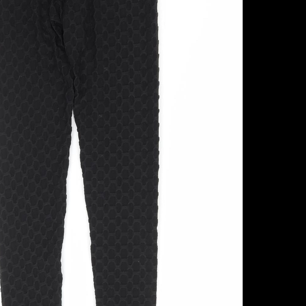 Cherry Koko Womens Black Geometric Polyamide Compression Leggings Size M L26 in Regular Pullover