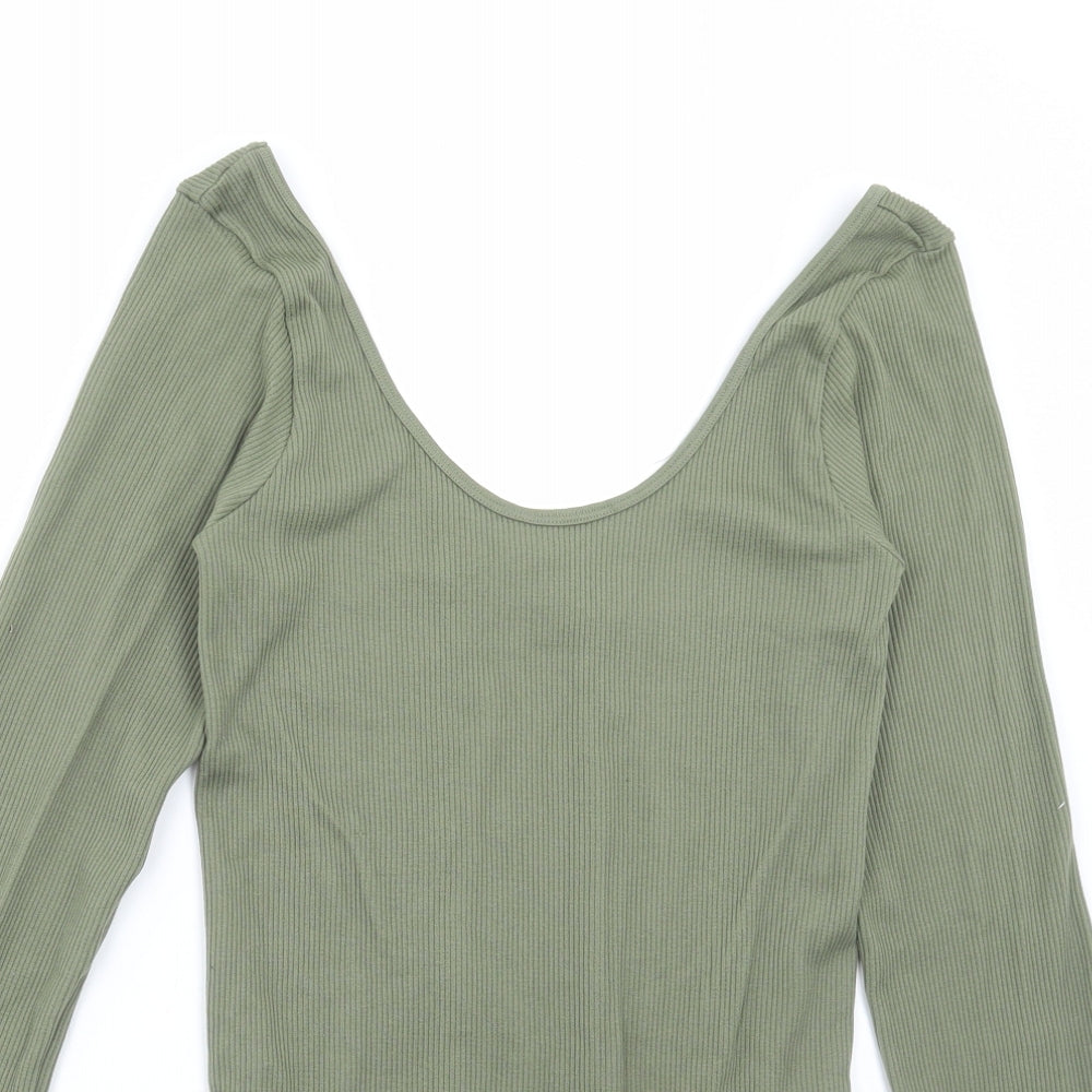 Pep&Co Womens Green Nylon Bodysuit One-Piece Size XL Pullover - Ribbed