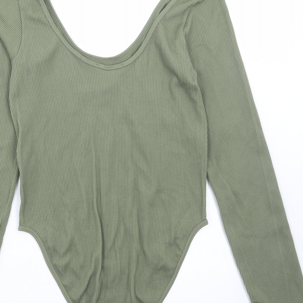 Pep&Co Womens Green Nylon Bodysuit One-Piece Size XL Pullover - Ribbed