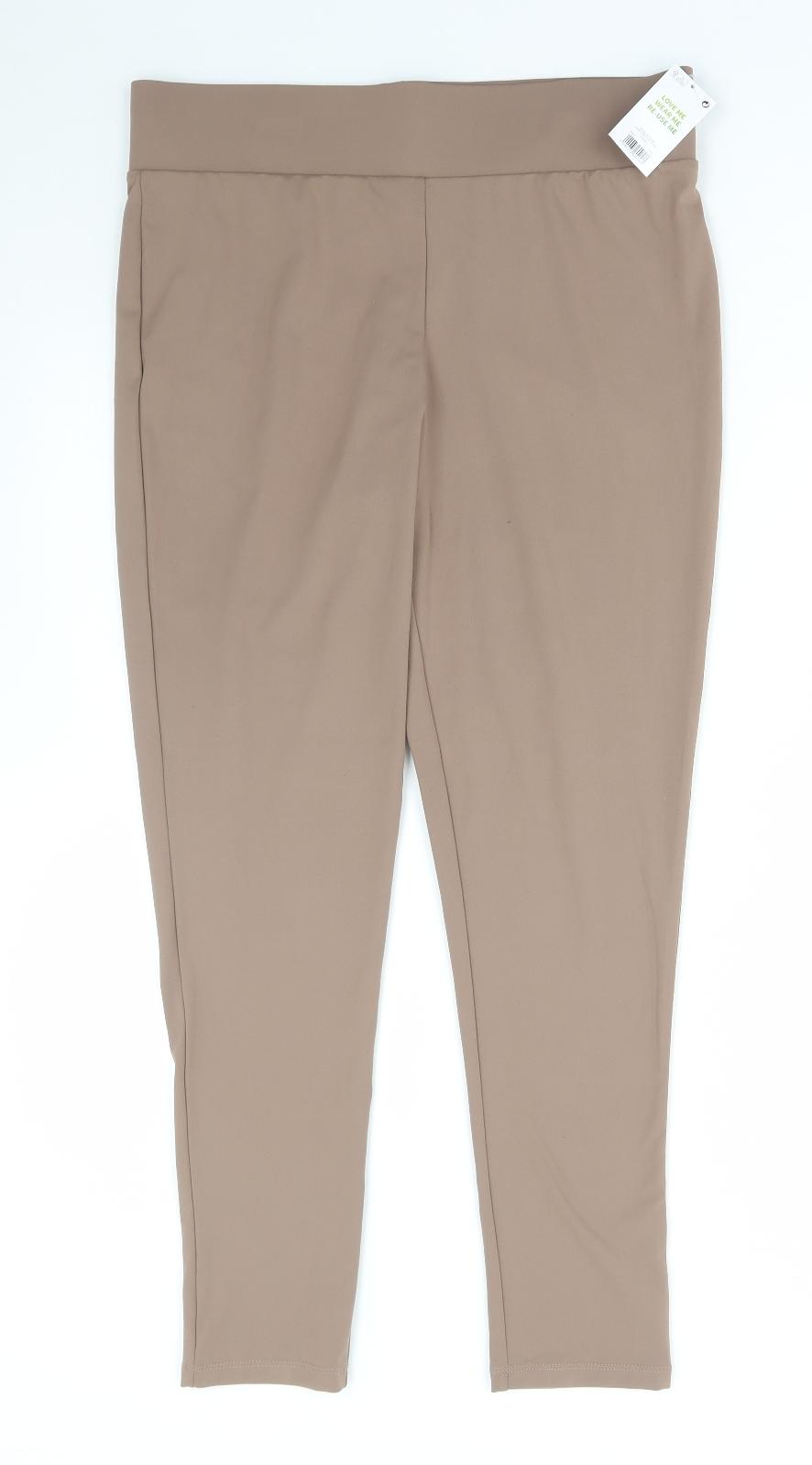 Pep&Co Womens Brown Polyester Compression Leggings Size L L28 in Regular Pullover