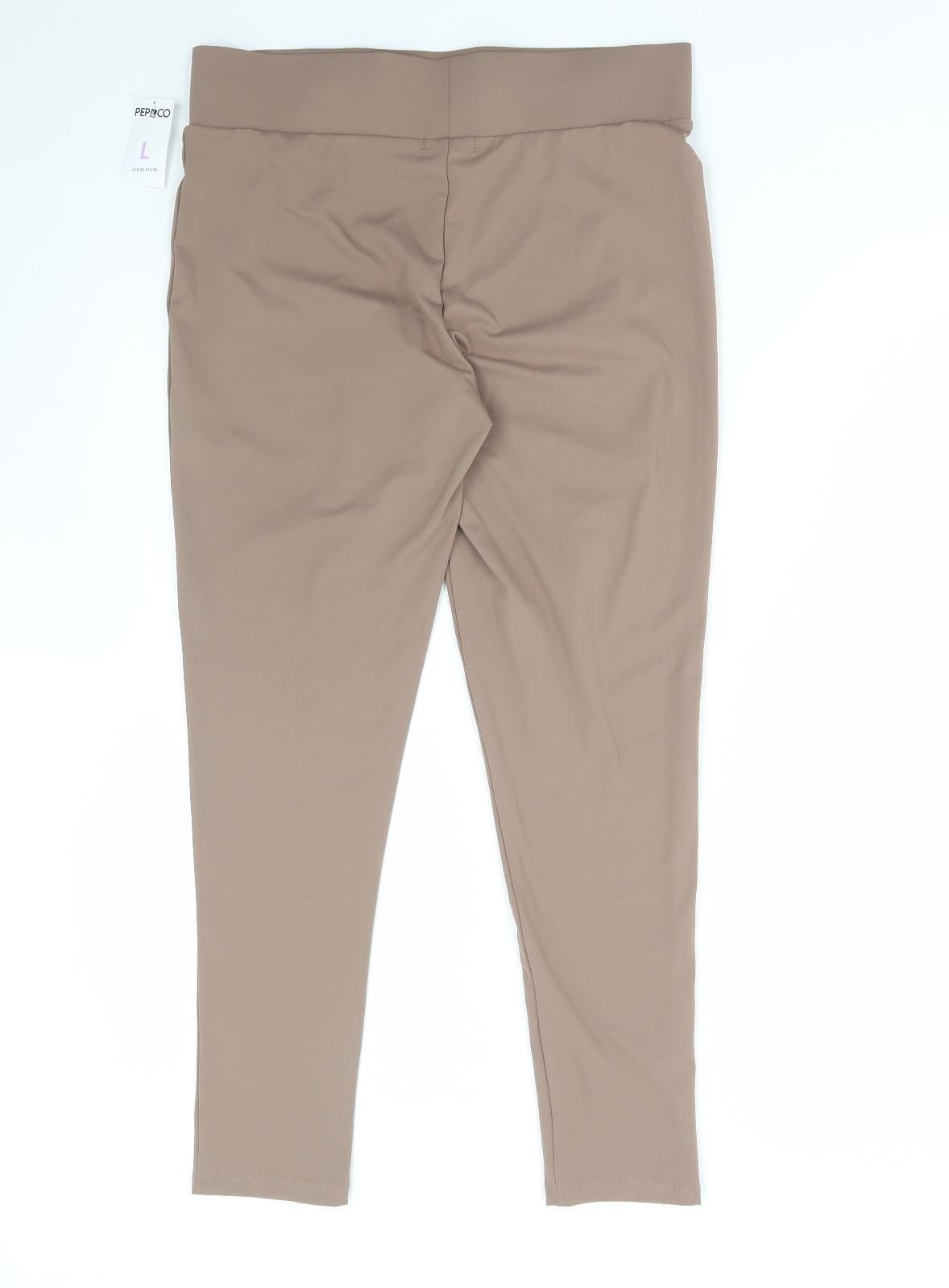 Pep&Co Womens Brown Polyester Compression Leggings Size L L28 in Regular Pullover
