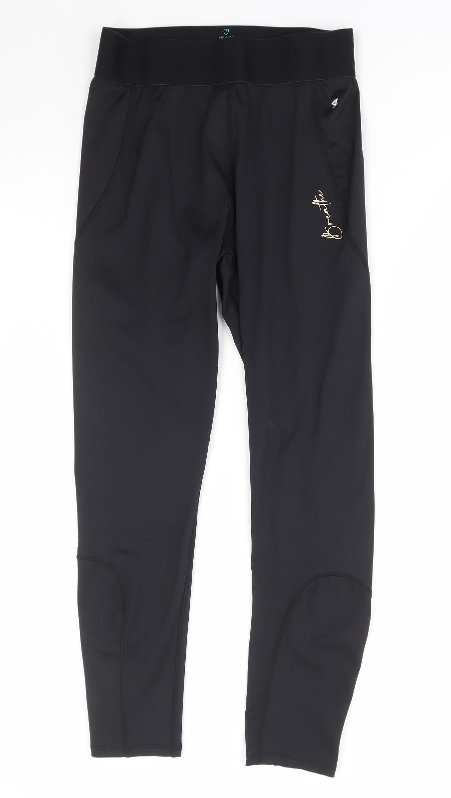 Primark Womens Black Polyester Compression Leggings Size M L28 in Regular Pullover