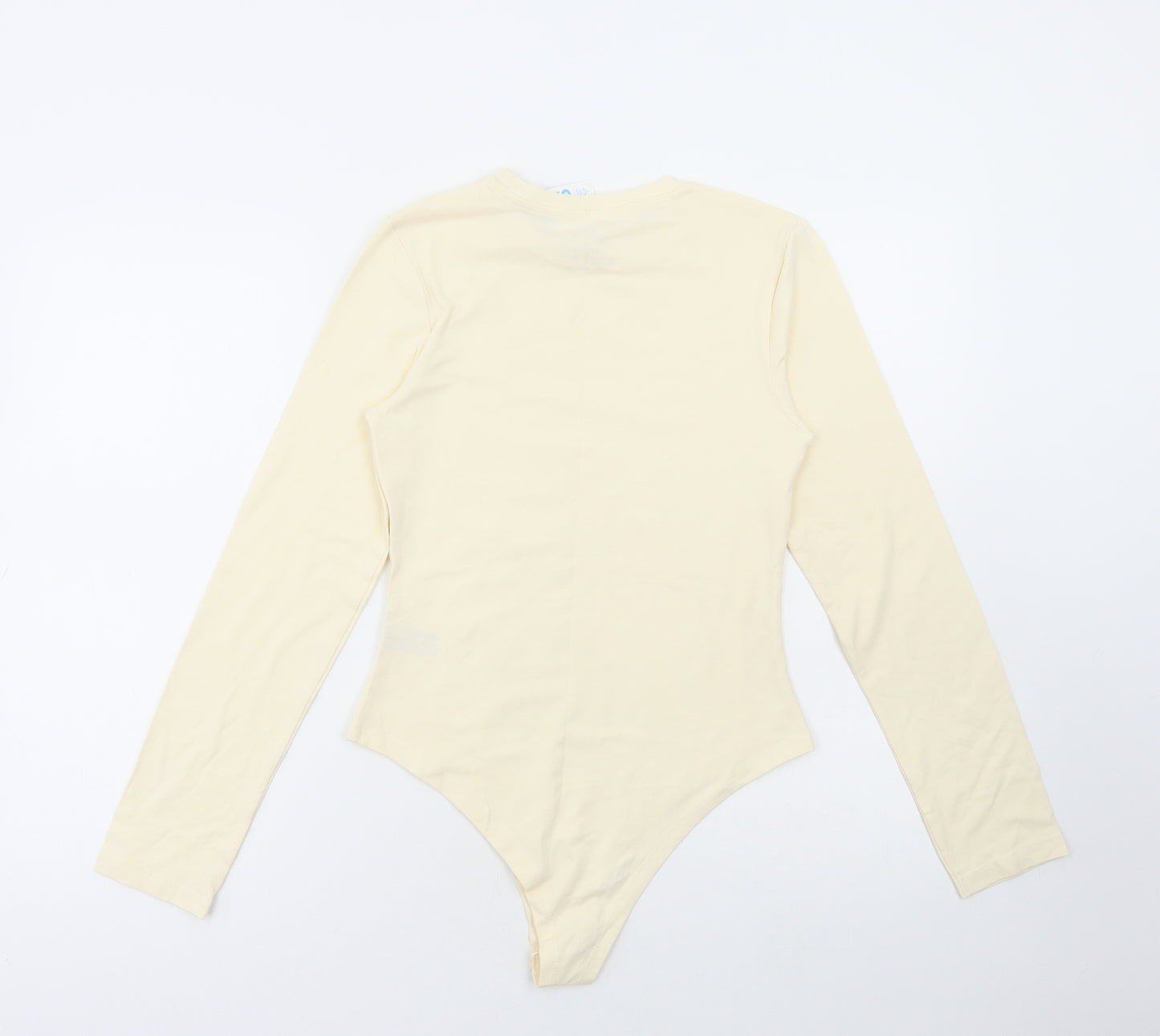 Primark Womens Ivory Cotton Bodysuit One-Piece Size S Snap