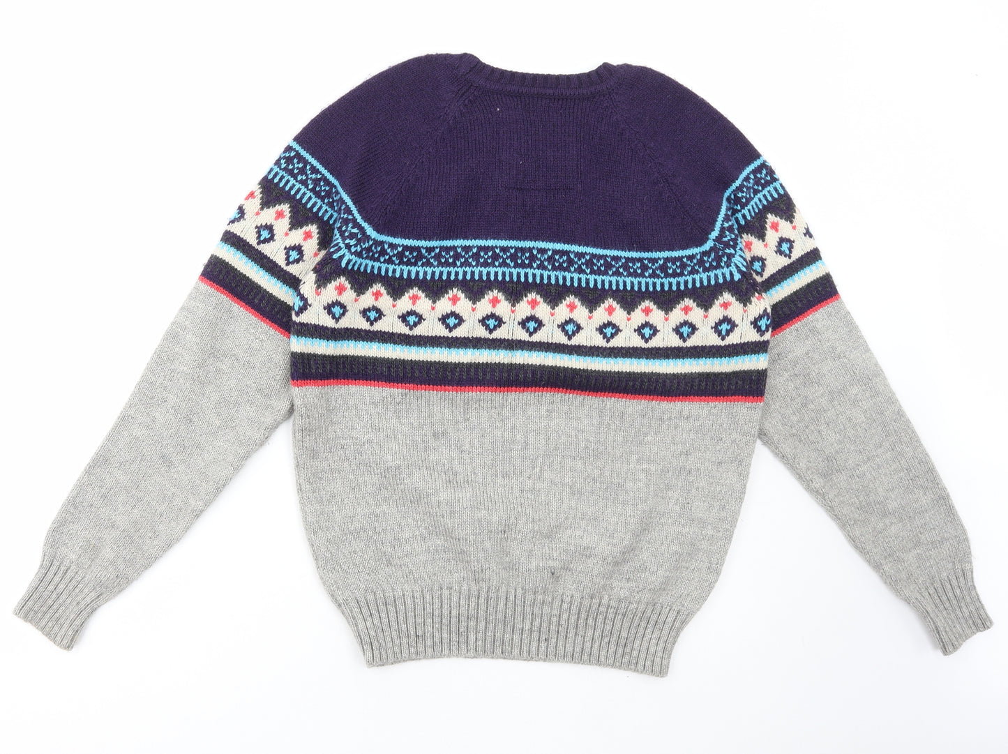 Superdry Womens Multicoloured Round Neck Fair Isle Acrylic Pullover Jumper Size XL