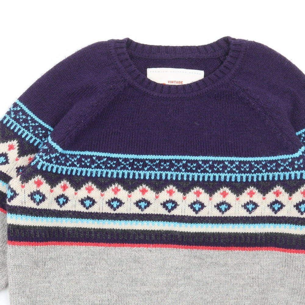 Superdry Womens Multicoloured Round Neck Fair Isle Acrylic Pullover Jumper Size XL