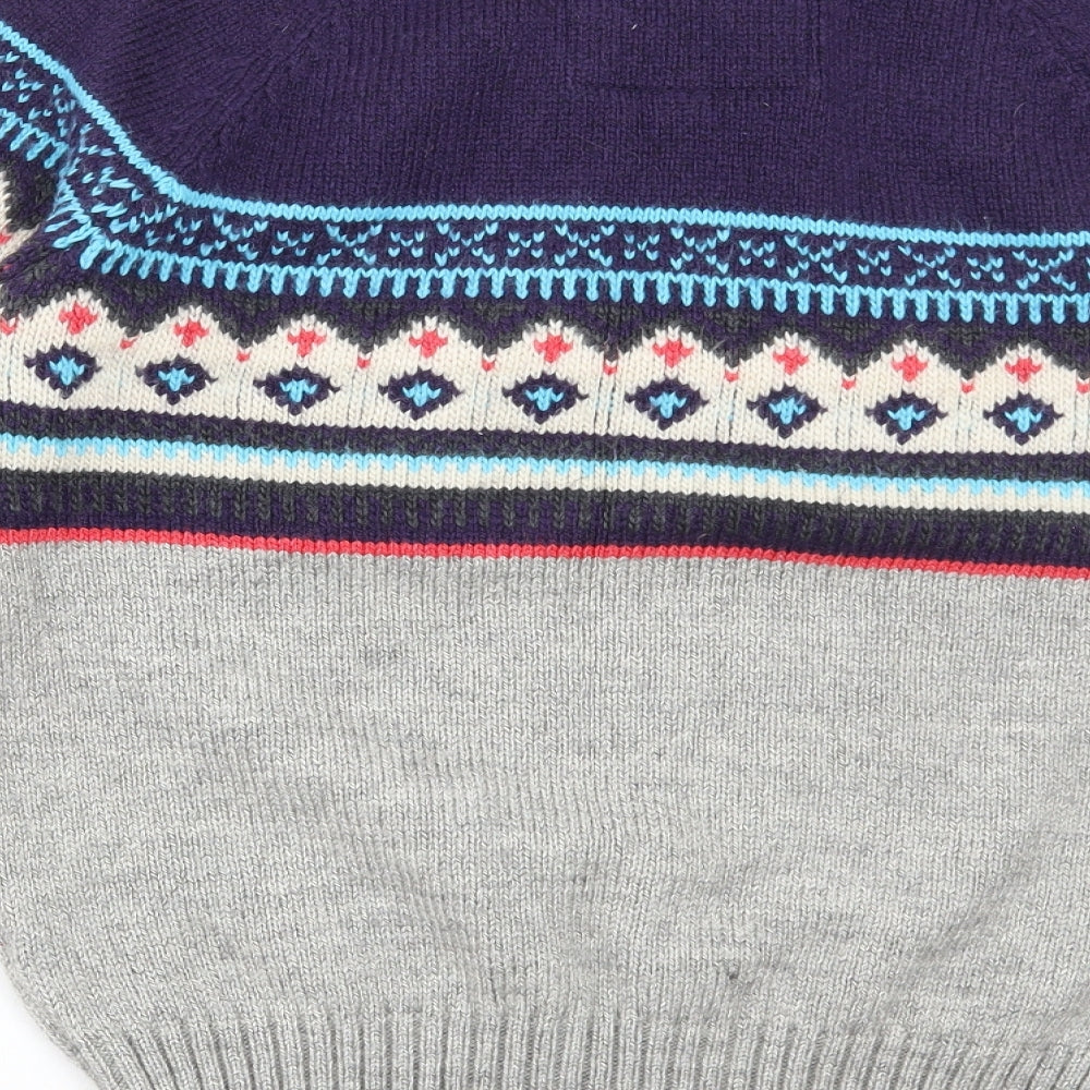 Superdry Womens Multicoloured Round Neck Fair Isle Acrylic Pullover Jumper Size XL