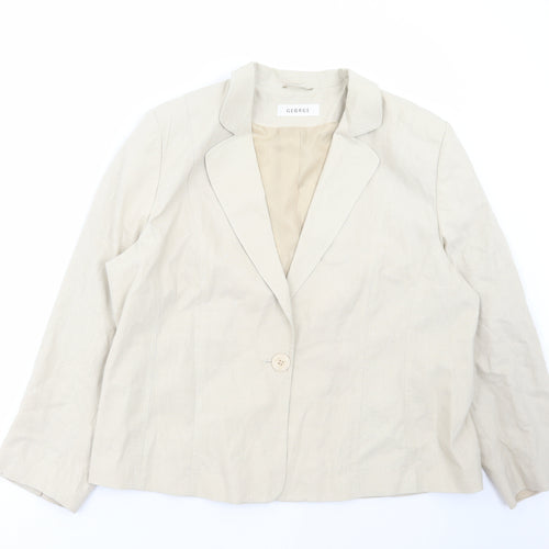 George Womens Beige Jacket Blazer Size 24 Button