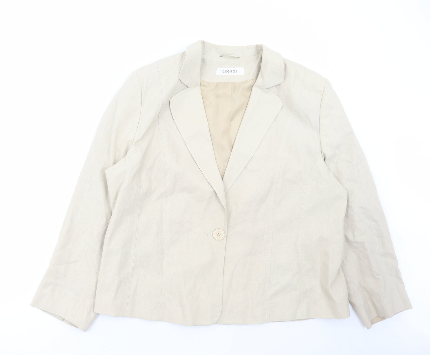 George Womens Beige Jacket Blazer Size 24 Button