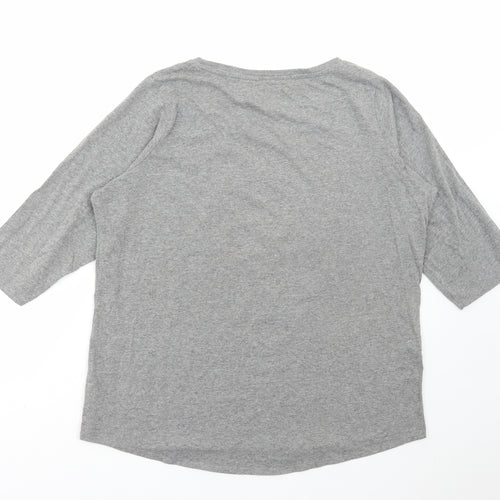 George Womens Grey Polyester Basic T-Shirt Size L Round Neck - Christmas, Snowglobe