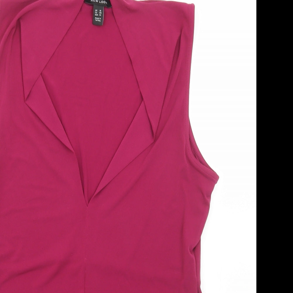 New Look Womens Red Polyester Bodysuit Outfit/Set Size 18 Snap