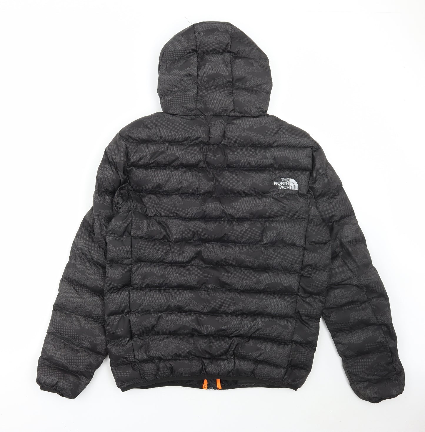 The North Face Mens Grey Camouflage Puffer Jacket Coat Size L Zip