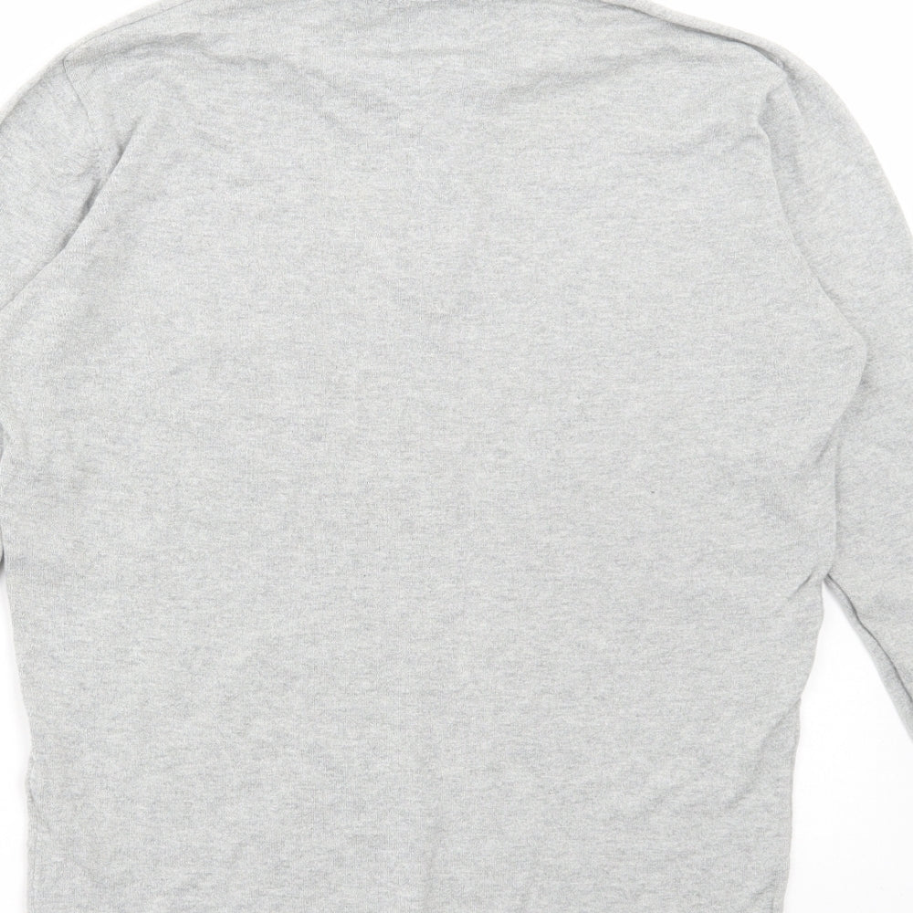JACK & JONES Mens Grey Cotton Polo Size S Collared Button