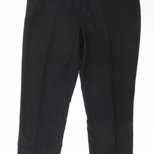 Preworn Womens Black Polyester Trousers Size 36 in L29 in Regular Hook & Eye