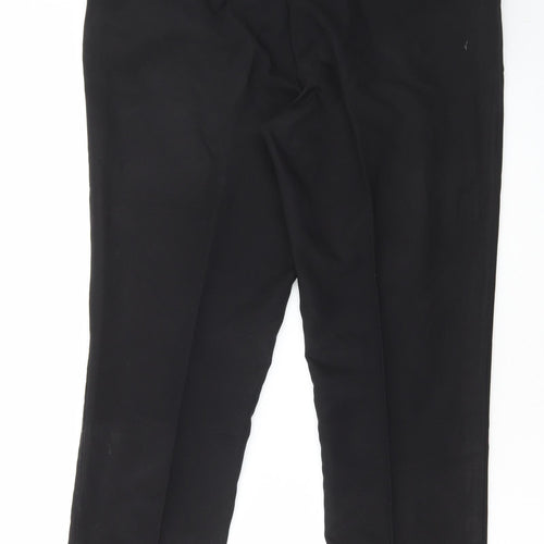 Preworn Womens Black Polyester Trousers Size 36 in L29 in Regular Hook & Eye