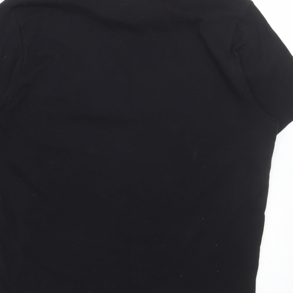 ASOS Womens Black Cotton Basic T-Shirt Size 8 Round Neck - Boohoo