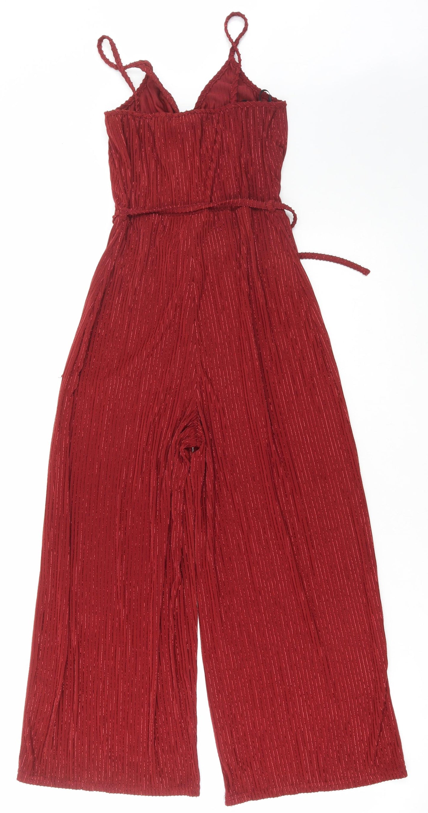 Primark Womens Red Polyester Jumpsuit One-Piece Size 8 Pullover