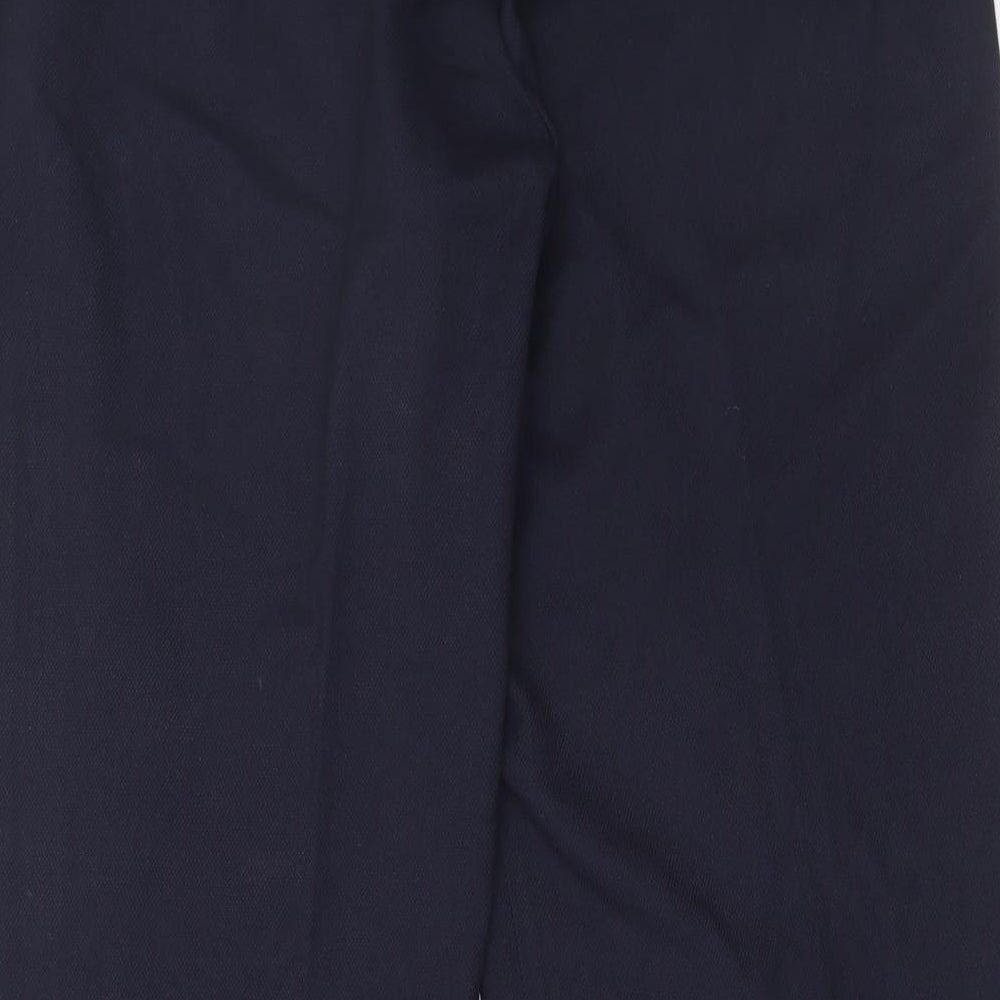 NEXT Womens Blue Polyester Trousers Size 16 L30 in Regular Hook & Eye