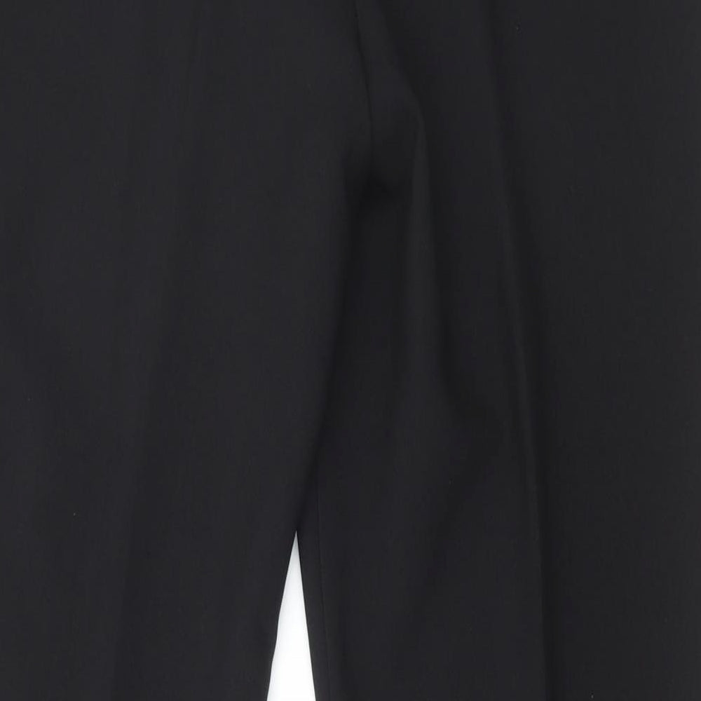 Peacocks Womens Black Polyester Trousers Size 14 L28 in Regular Hook & Eye