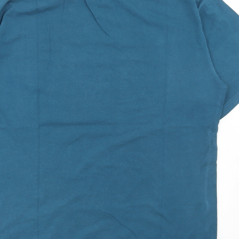 Urban Outfitters Womens Blue Cotton Basic T-Shirt Size M Round Neck - Camel