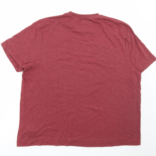 Debenhams Mens Red Cotton T-Shirt Size XL Round Neck - Christmas