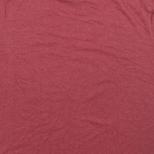 Debenhams Mens Red Cotton T-Shirt Size XL Round Neck - Christmas