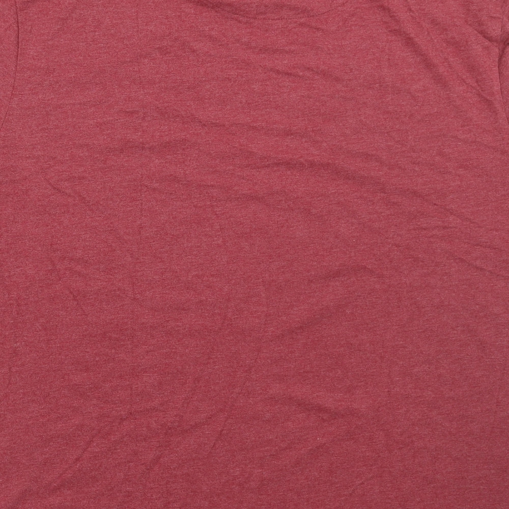 Debenhams Mens Red Cotton T-Shirt Size XL Round Neck - Christmas