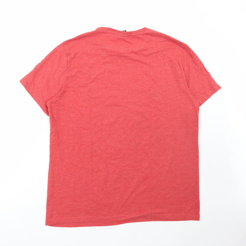 George Mens Red Polyester T-Shirt Size XL Round Neck - Star Wars Christmas