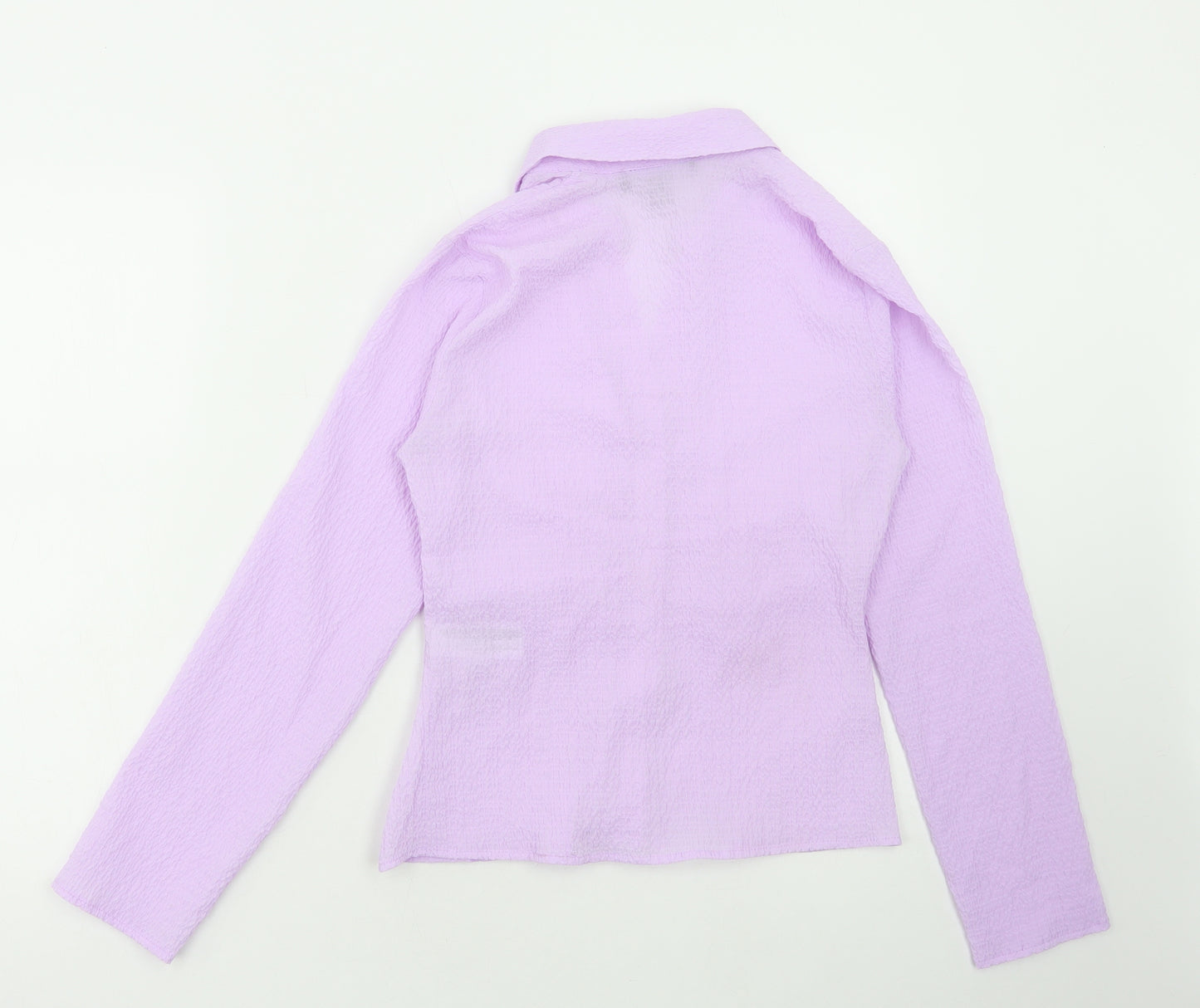 Primark Womens Purple Polyester Basic Blouse Size 8 V-Neck