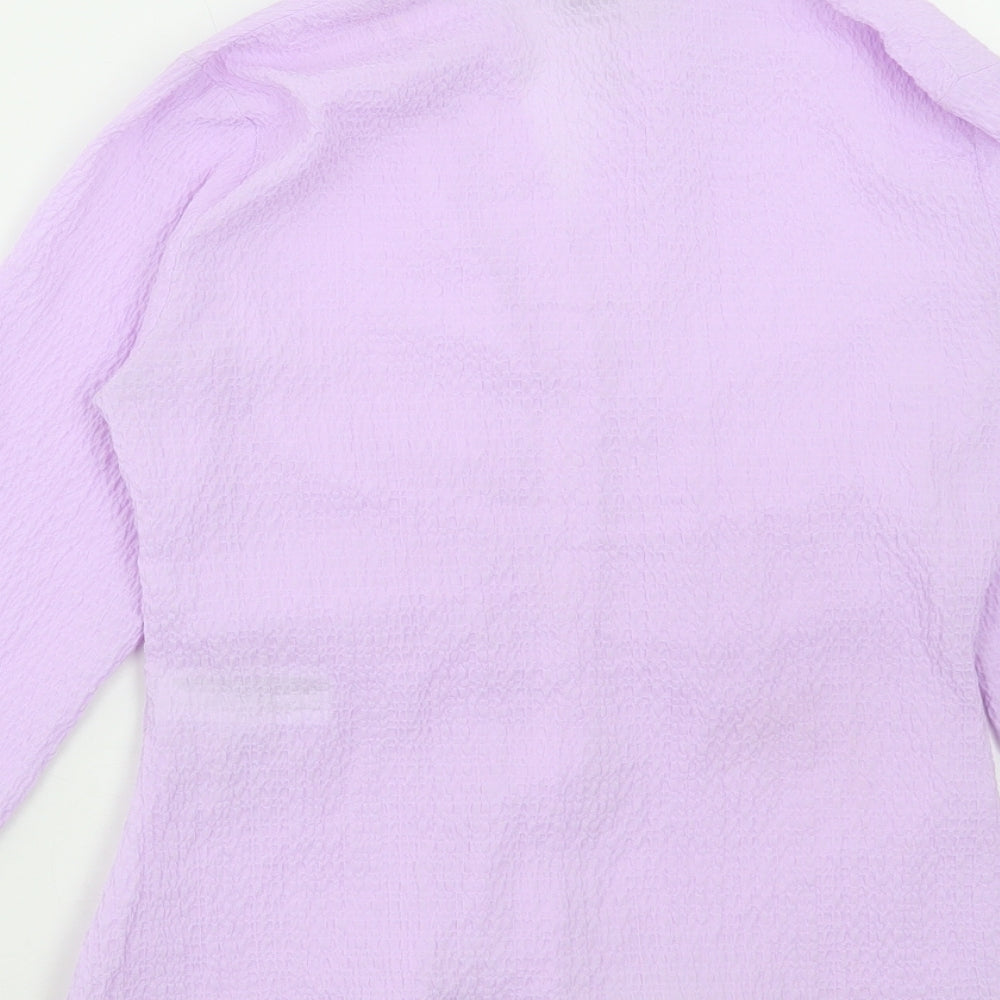 Primark Womens Purple Polyester Basic Blouse Size 8 V-Neck