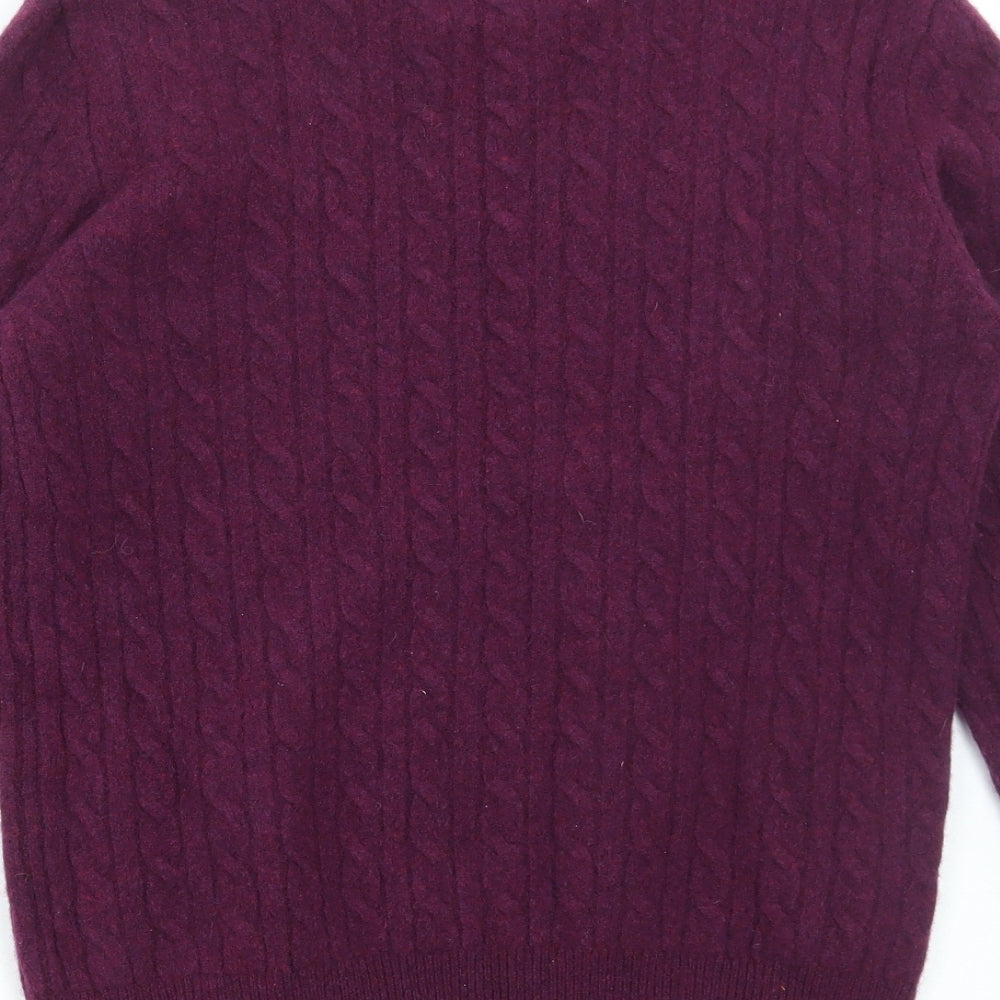 Jack Wills Womens Purple Round Neck Wool Pullover Jumper Size L