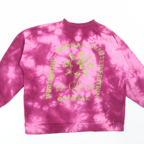 Boohoo Womens Pink Round Neck Cotton Pullover Jumper Size S - Official